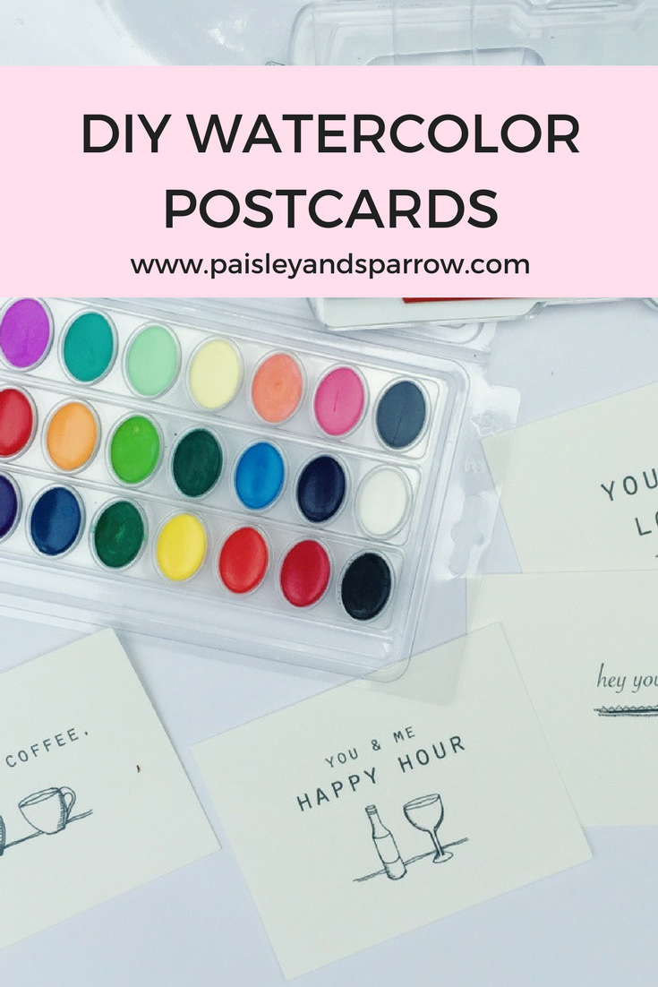 Make This: DIY Watercolor Postcard Messages - Paper and Stitch