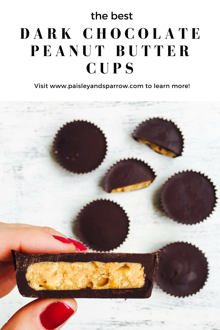 Healthy Peanut Butter Cup Recipe - the best dark chocolate peanut butter cups #peanutbuttercups #essert #healthydessert