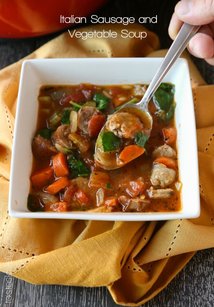 Italian sausage and vegetable soup from Tastes Lovely
