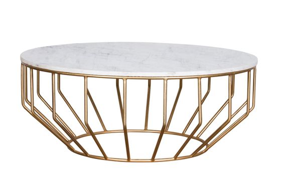 holland coffee table. white and gold round coffee table