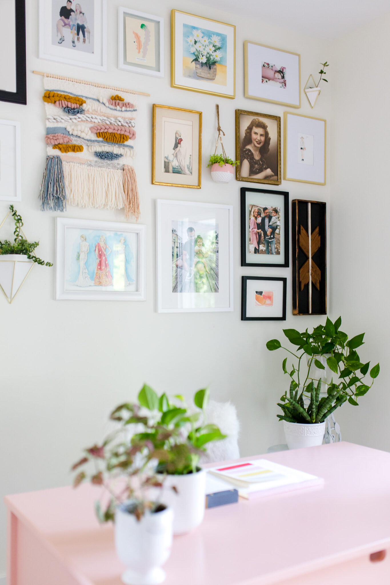 gallery wall in home office