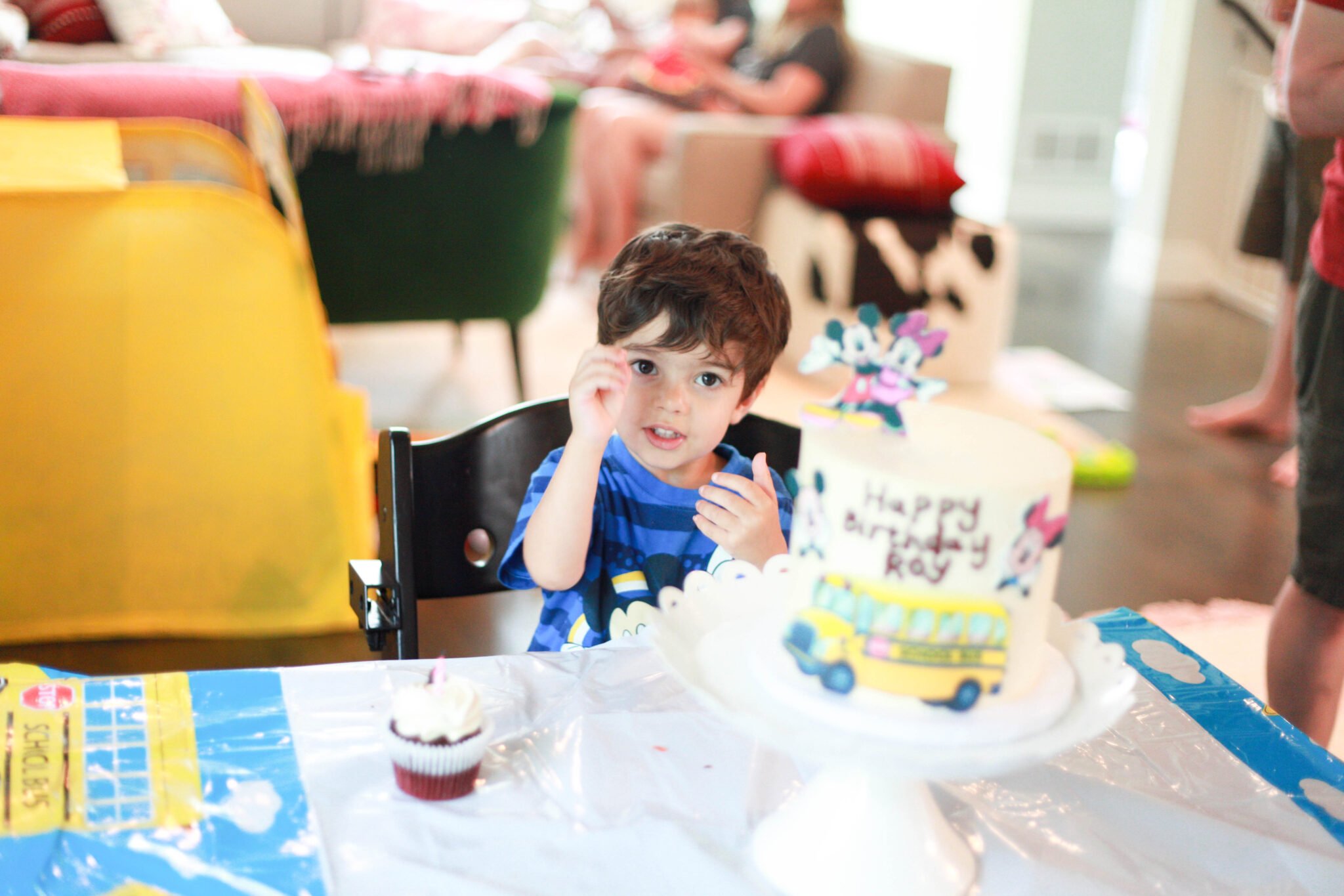 mickey mouse birthday cake and ears and tee