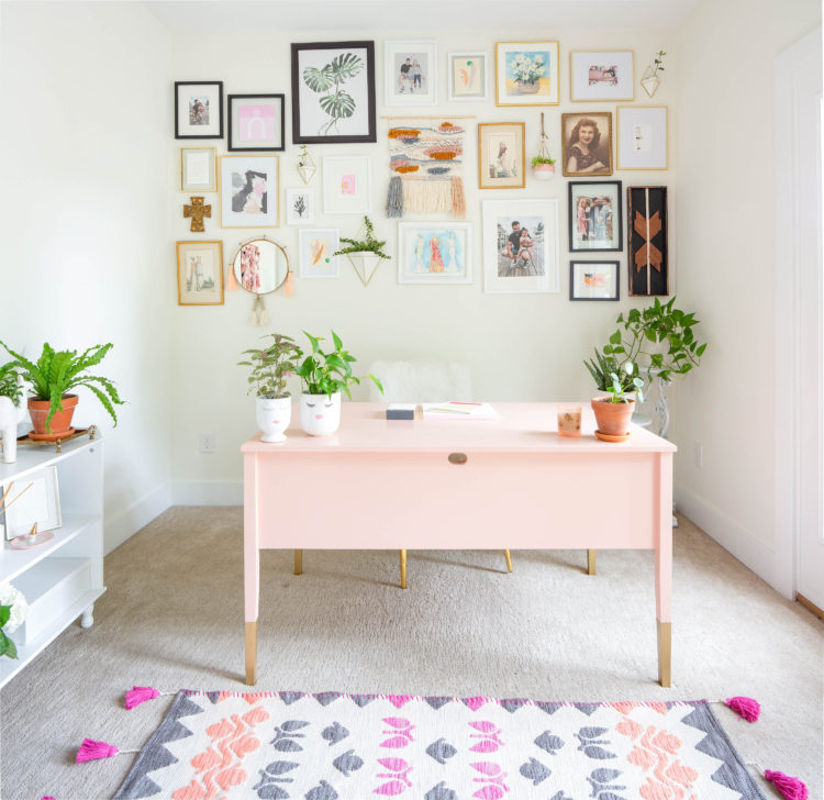 Feminine Home Office Reveal - Paisley & Sparrow