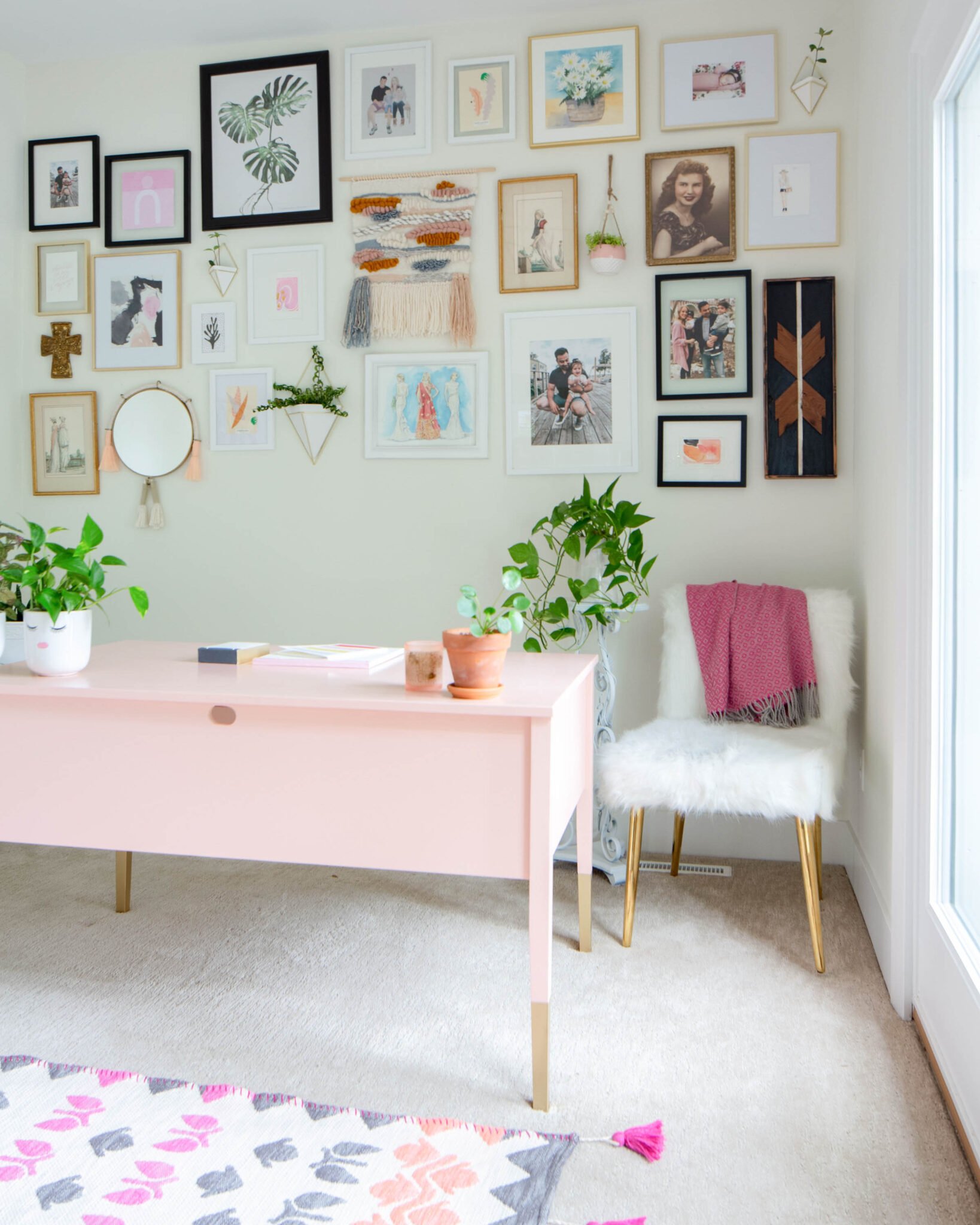 Feminine Home Office Reveal - Paisley + Sparrow