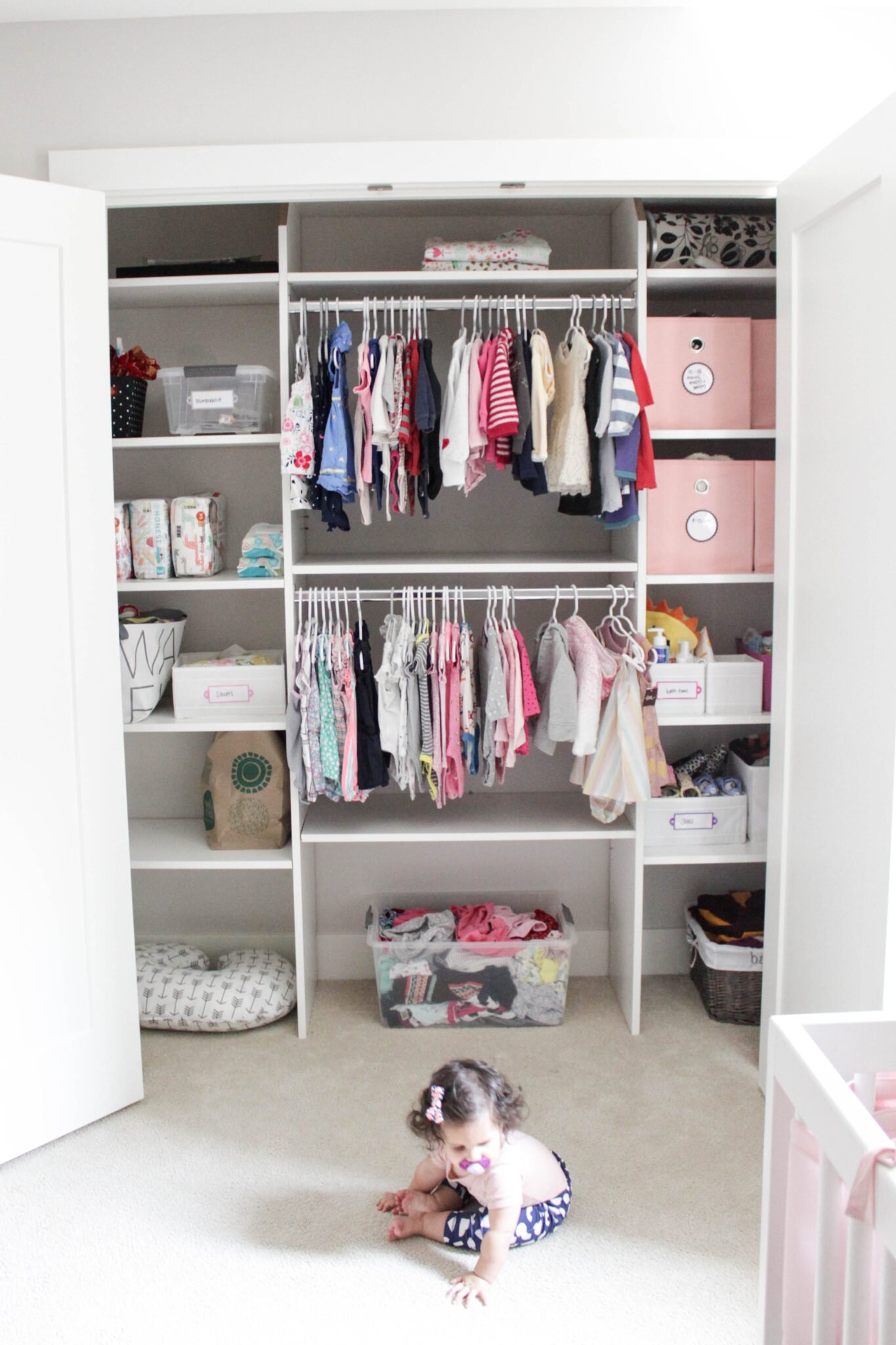 organising baby clothes in drawers