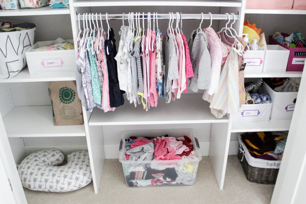 Mom Hacks - Keep a bin in your child's closet for clothes that are too small. 