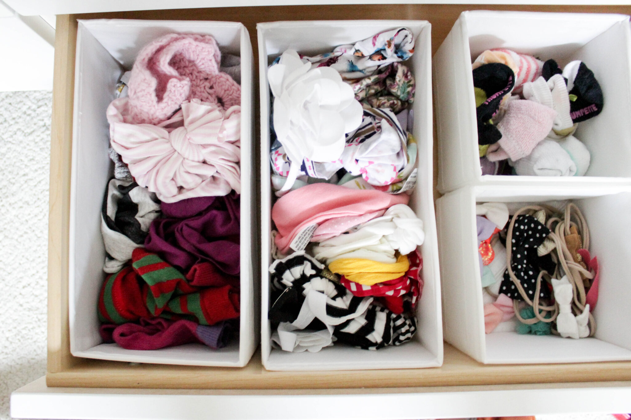 organizing baby's closet - dresser drawers 