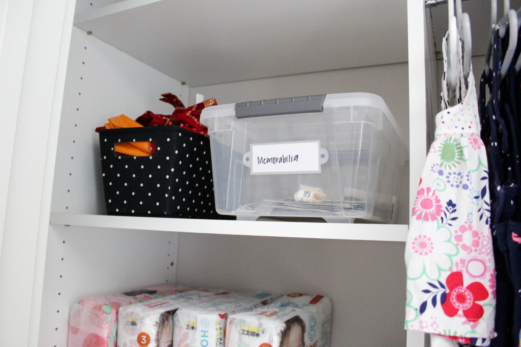 How to organize baby clothes and stuff, including memorabilia!