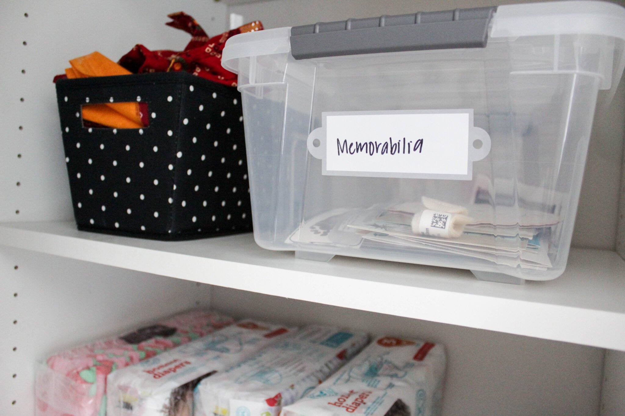 organizing baby's closet - memorabilia 