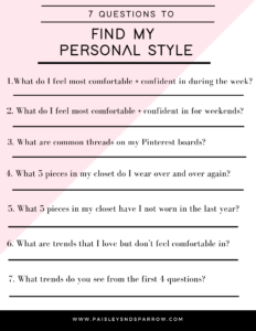 How to Find Your Personal Style - 7 Questions to Ask - Paisley & Sparrow