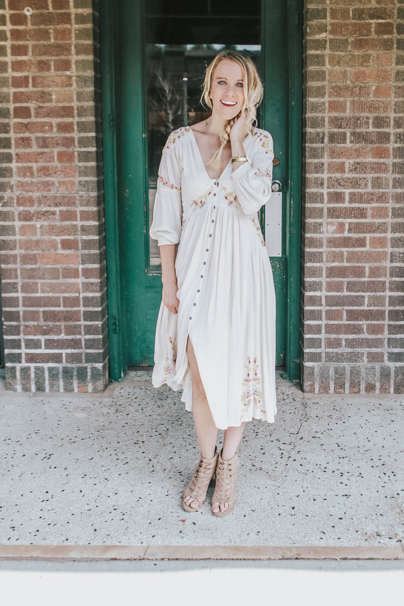 white free people dress - 5 self care tips to be a happier human