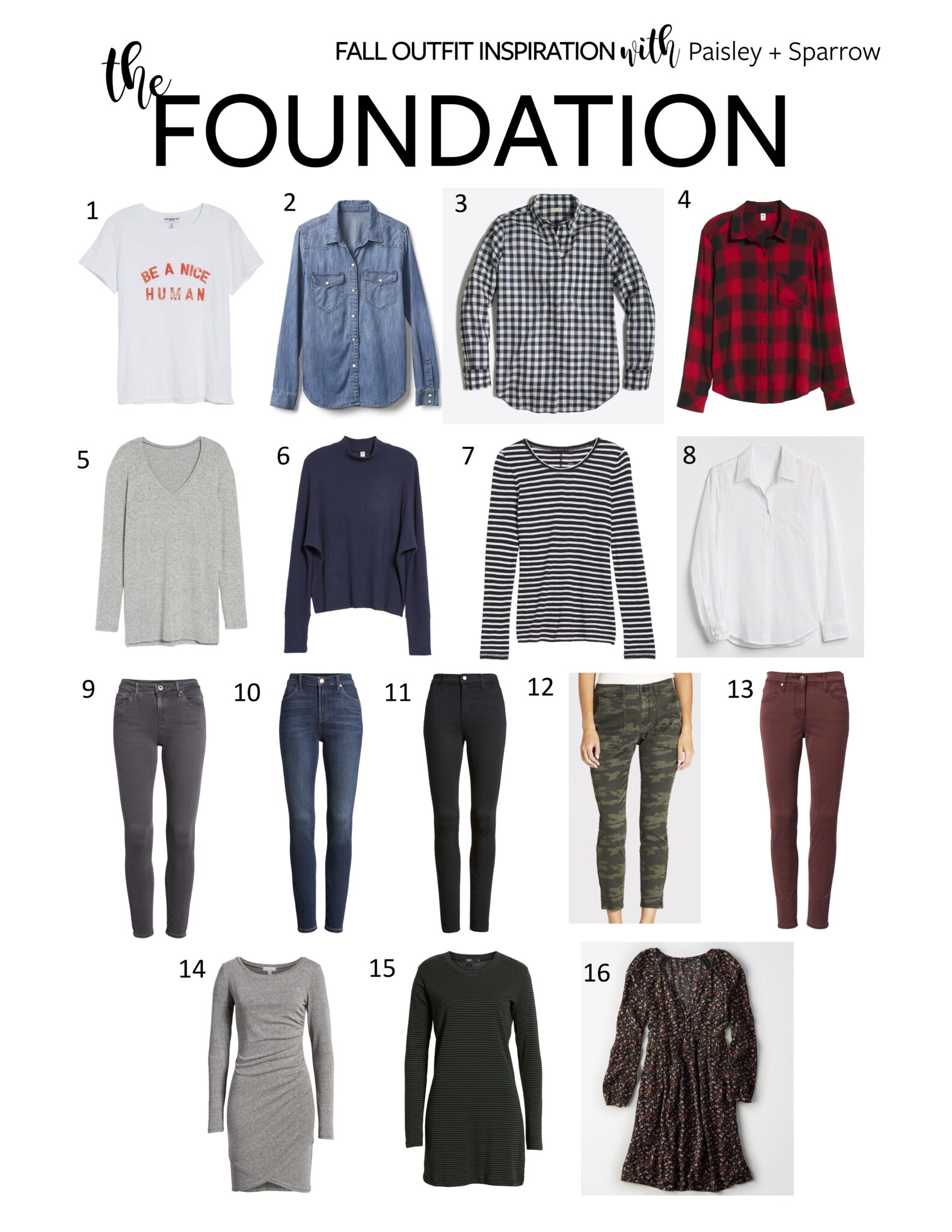 Paisley + Sparrow Fall Outfit Inspiration - Foundation Pieces