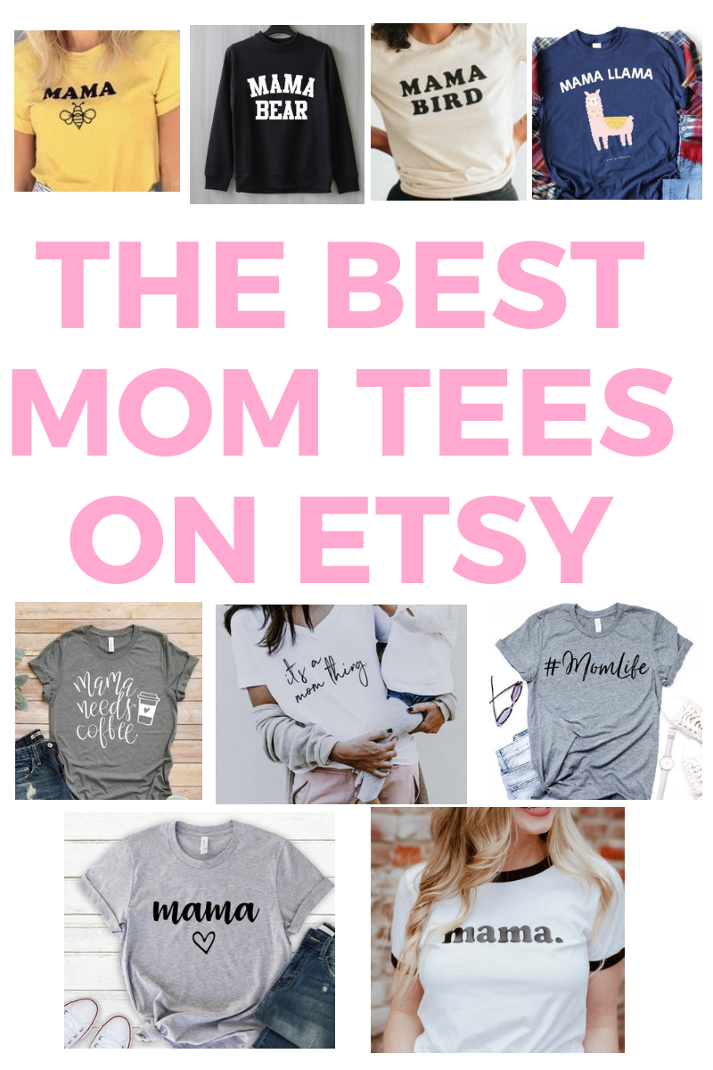 Looking for a mom tee? I've rounded up the 9 best mom shirts on etsy for you! #momlife #momshirts #mamatee