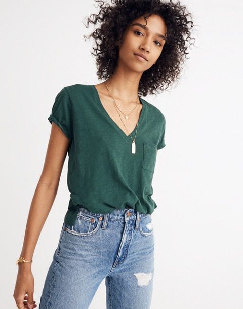 Woman in jeans and t shirt