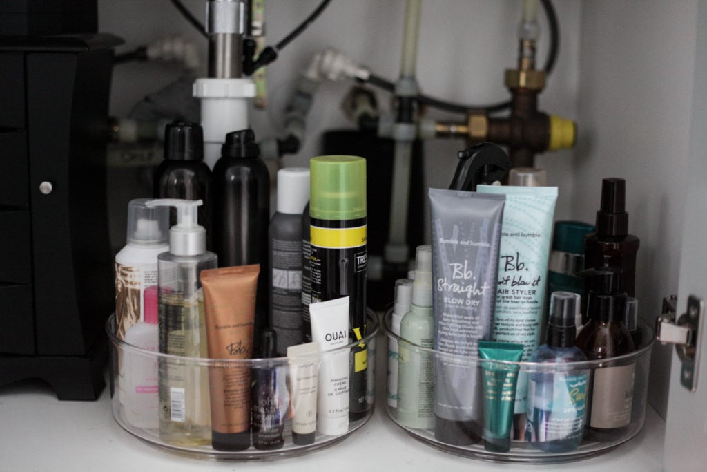 how to organize hair products easily