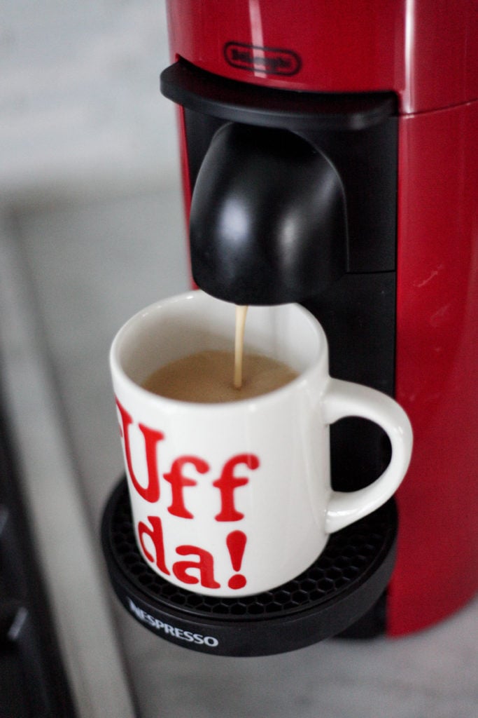 Dispensing coffee from a  Nespresso Vertuo Plus