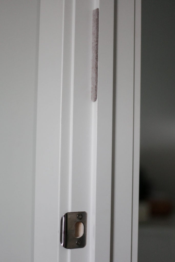 Genius Mom Hacks - Use a furniture pad on your kid's door so it doesn't make a sound when you shut it.