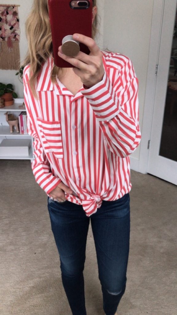 allison joy baylor stripe shirting - trendsend review 