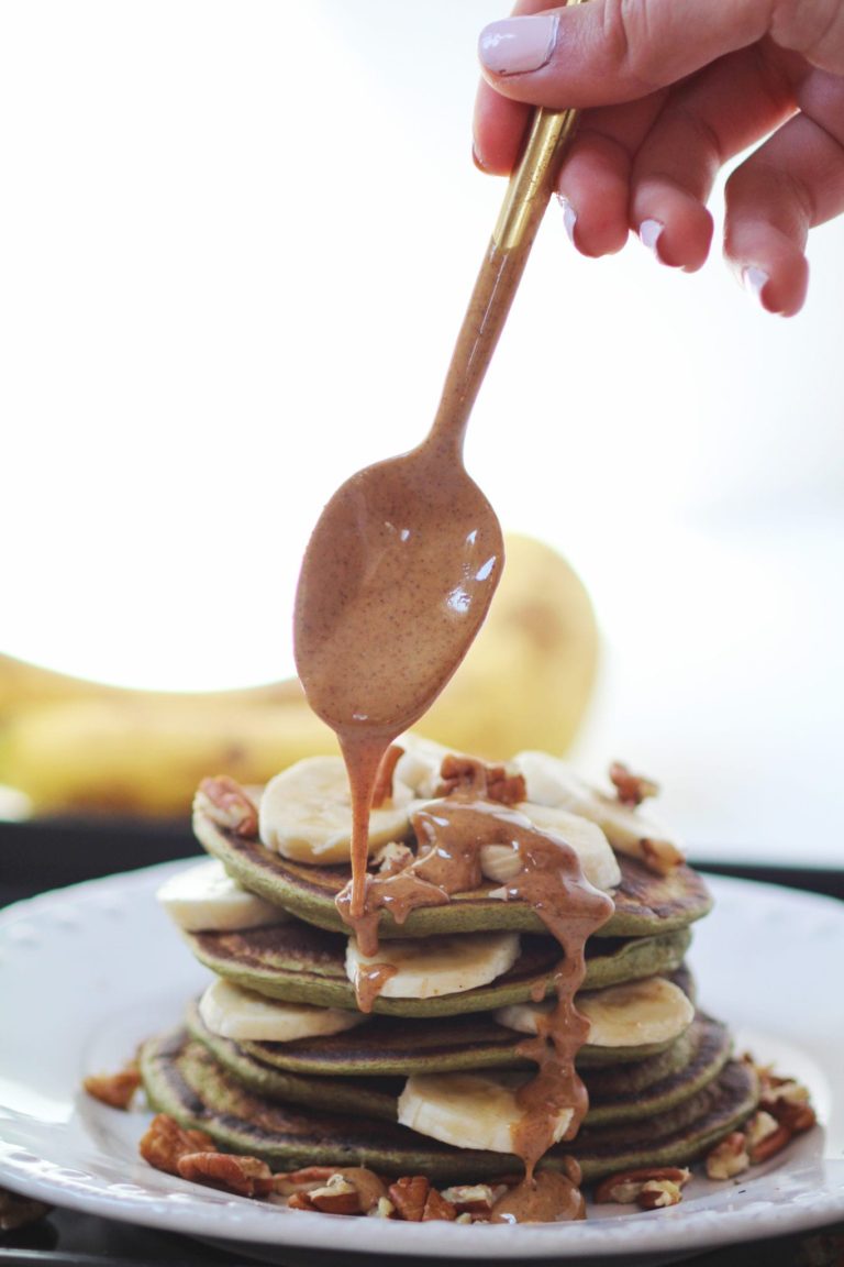 nourish move love spinach pancakes