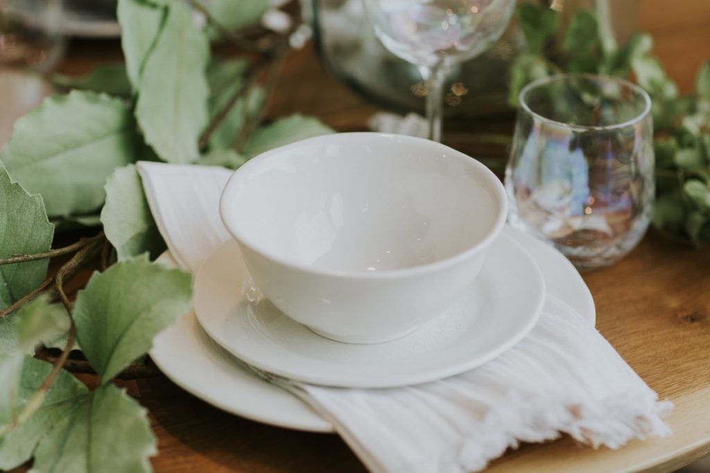 Classic white bowls