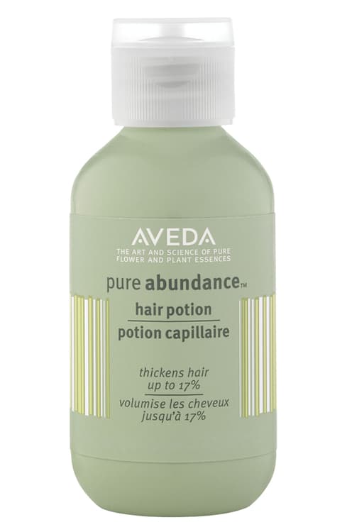 Aveda pure abundance hair potion to thicken and add grit to your hair!