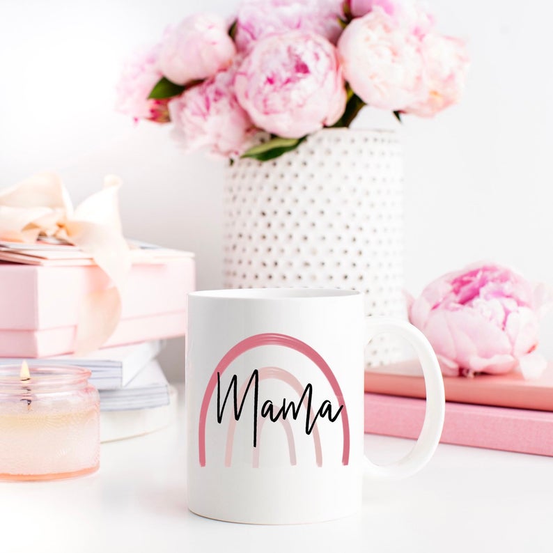 A mama mug is a great addition to a new mom survival kit!
