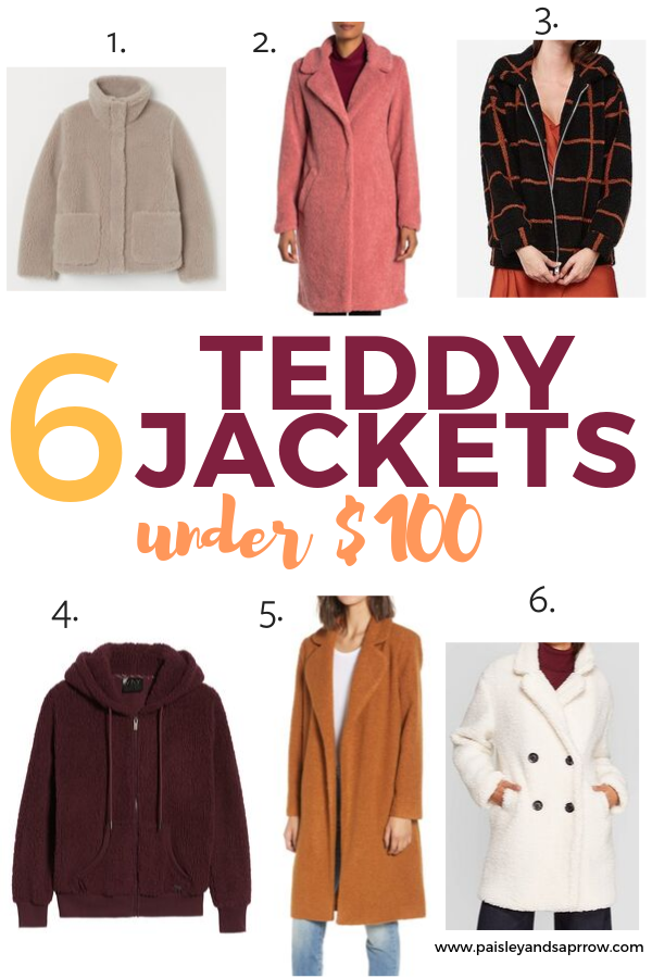 6 Teddy Jackets under $100! #fallfashion