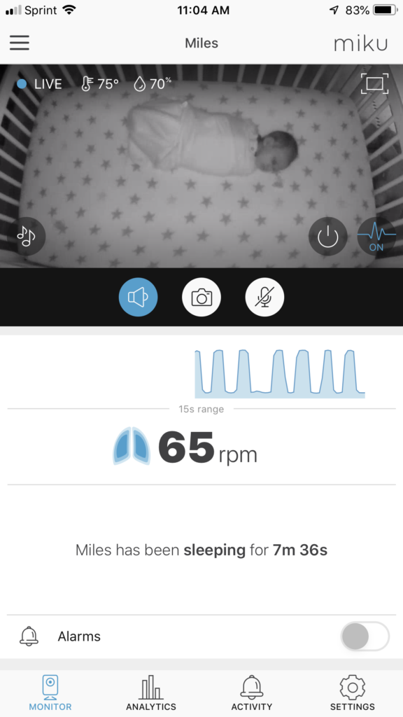 Stats from the Miku smart baby monitor app