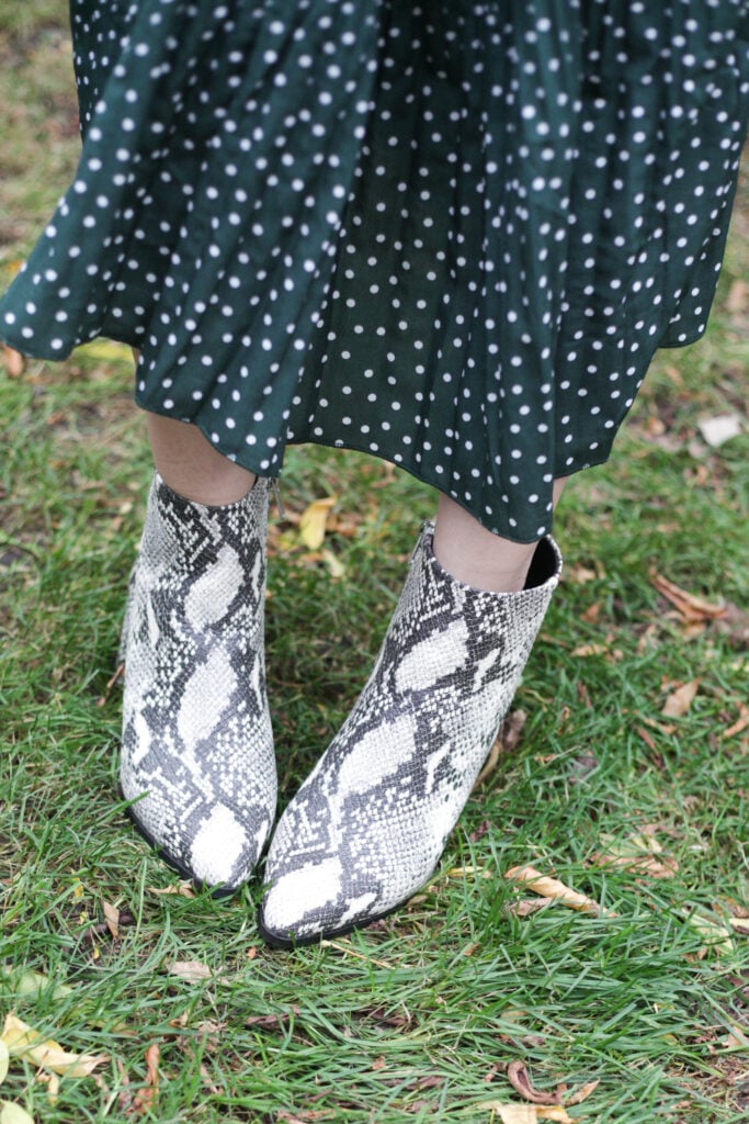 Snakeskin booties perfect for fall and winter