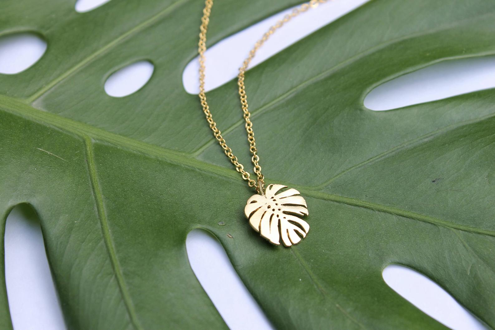 Monstera Leaf Necklace