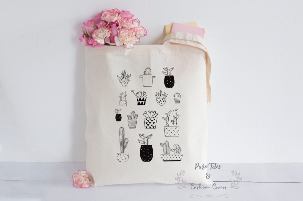 Plant inspired canvas tote.