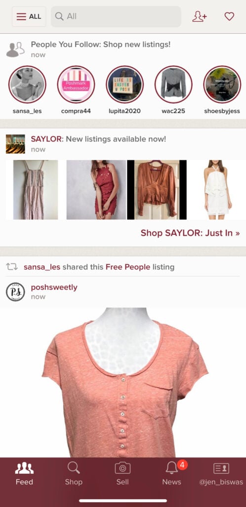 Sell your clothes yourself using Poshmark