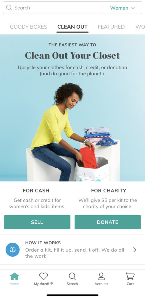 ThredUp - an easy place to sell clothes for cash!