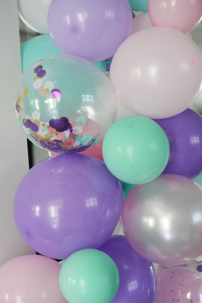 Glitter confetti balloons for a balloon garland