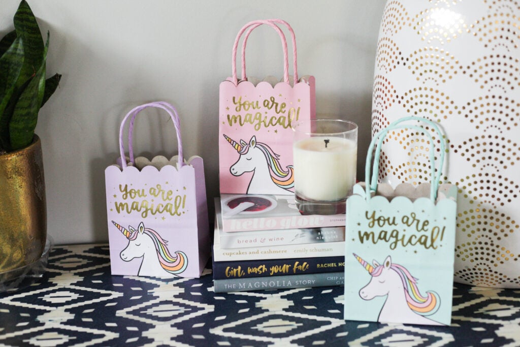 You are magical unicorn gift bags for a unicorn birthday party