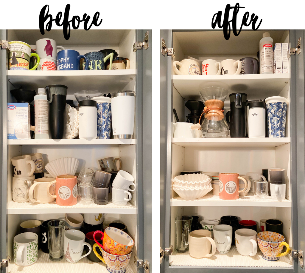 before and after coffee cabinet 
