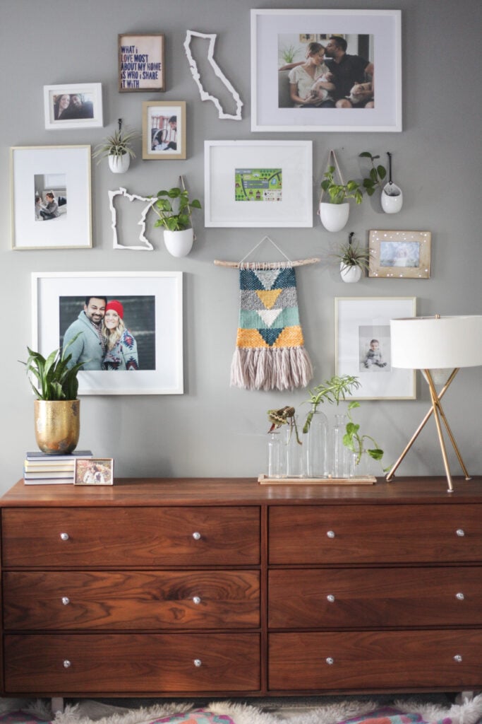 eclectic gallery wall