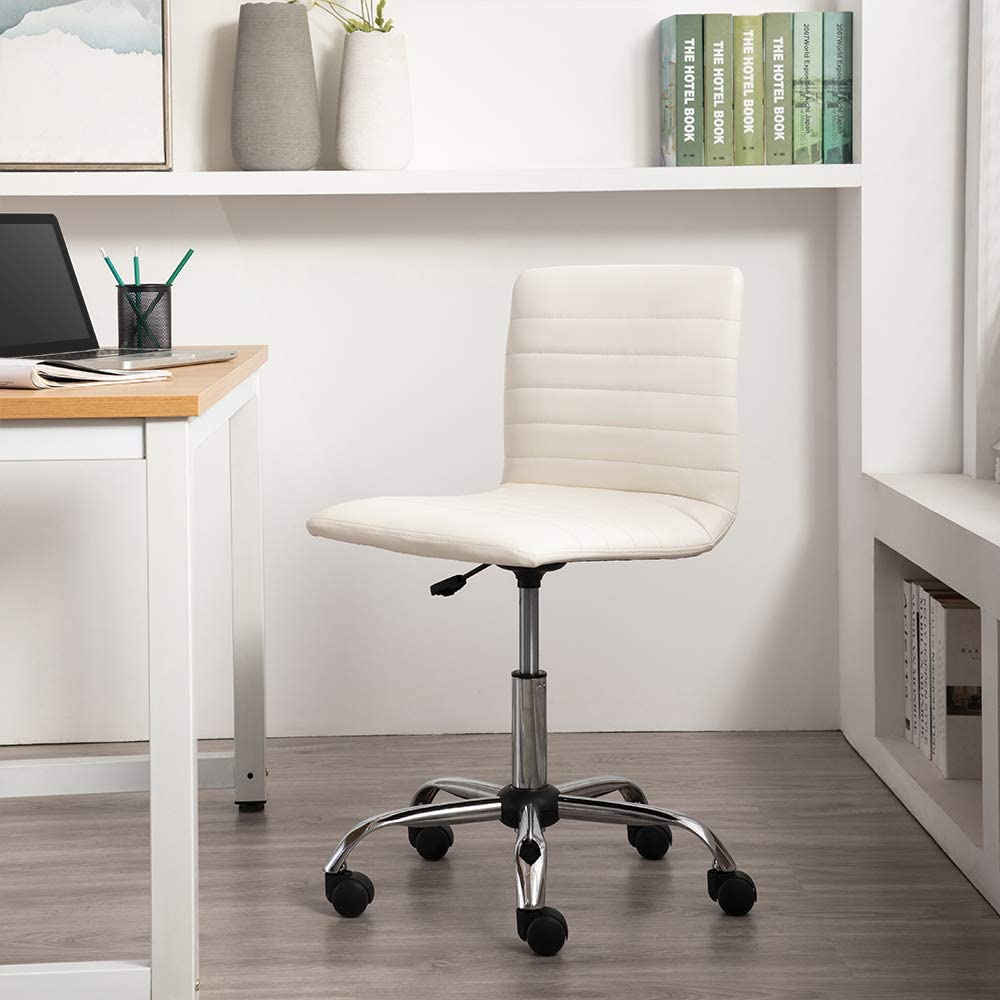 White modern ribbed office chair