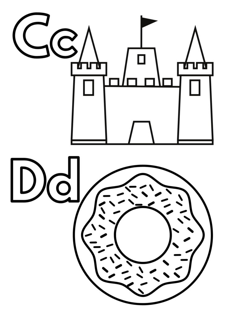 Alphabet Coloring sheet - C and D