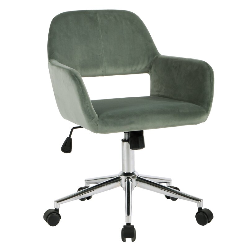 Green faux leather office chair