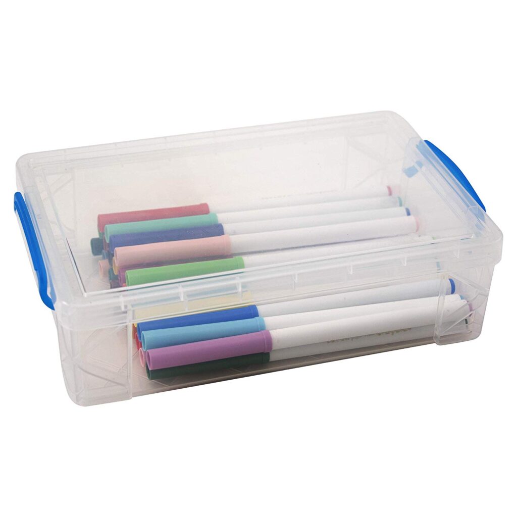 Clear crayon box with lid
