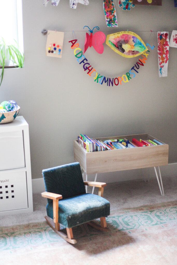 Playroom reveal - toy or bookholder