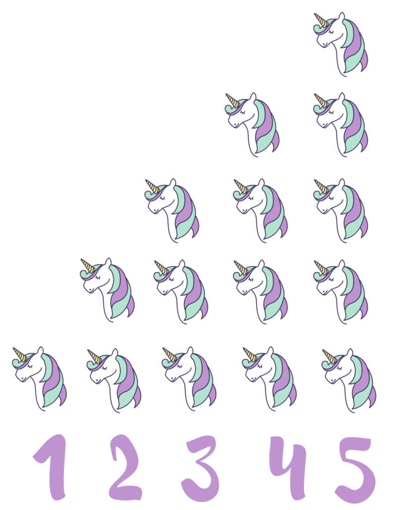 Unicorn counting printable download