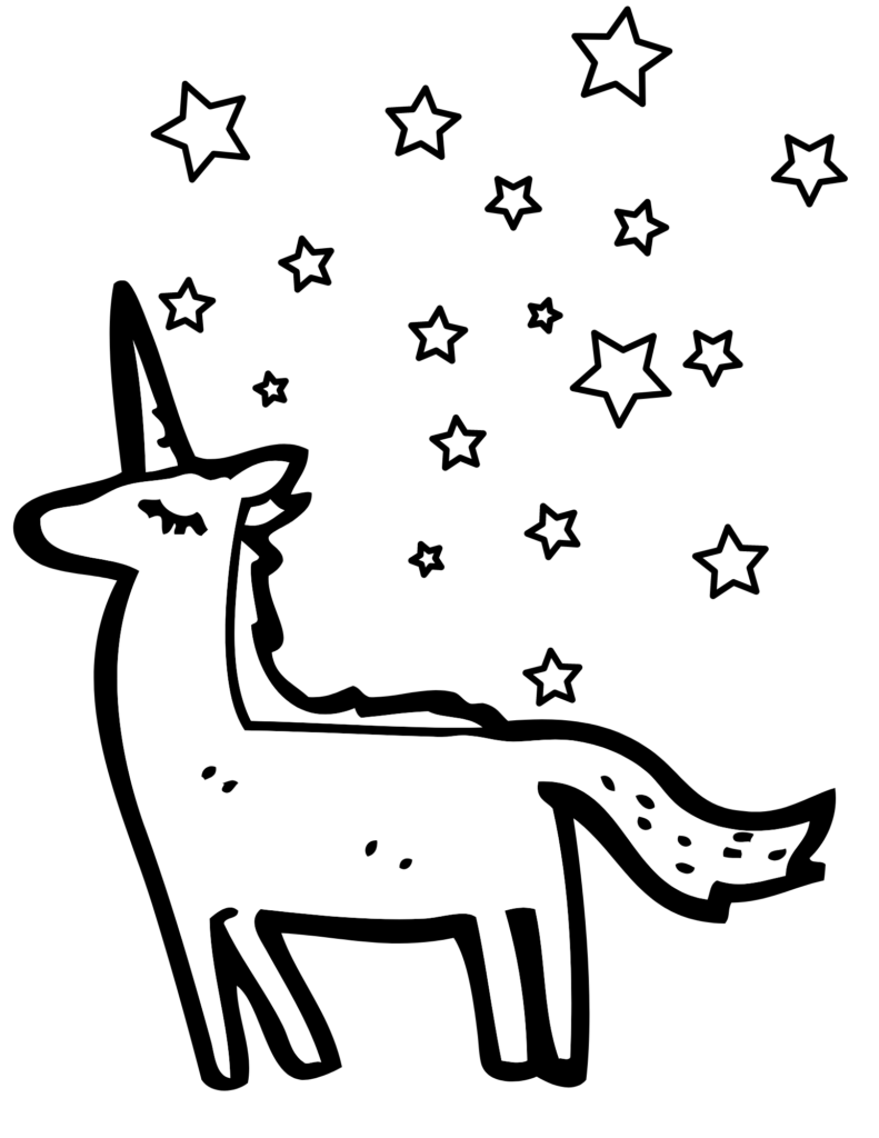 Unicorn coloring page