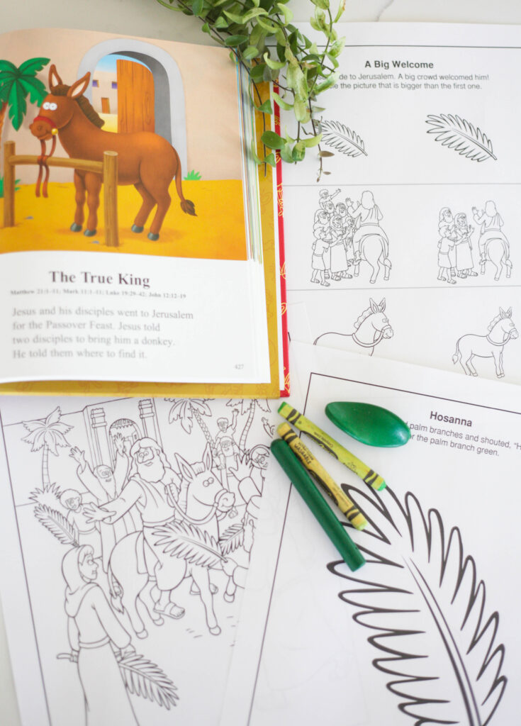 Easter coloring sheets and story