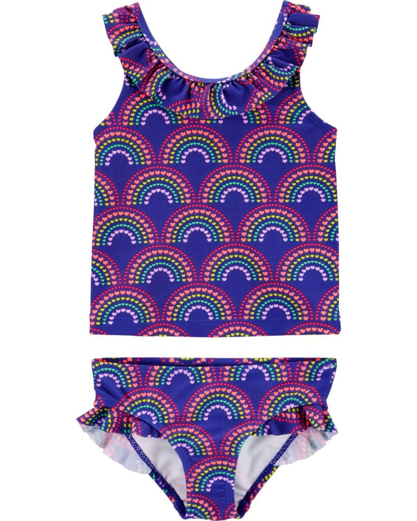 Tankini with rainbows made of hearts