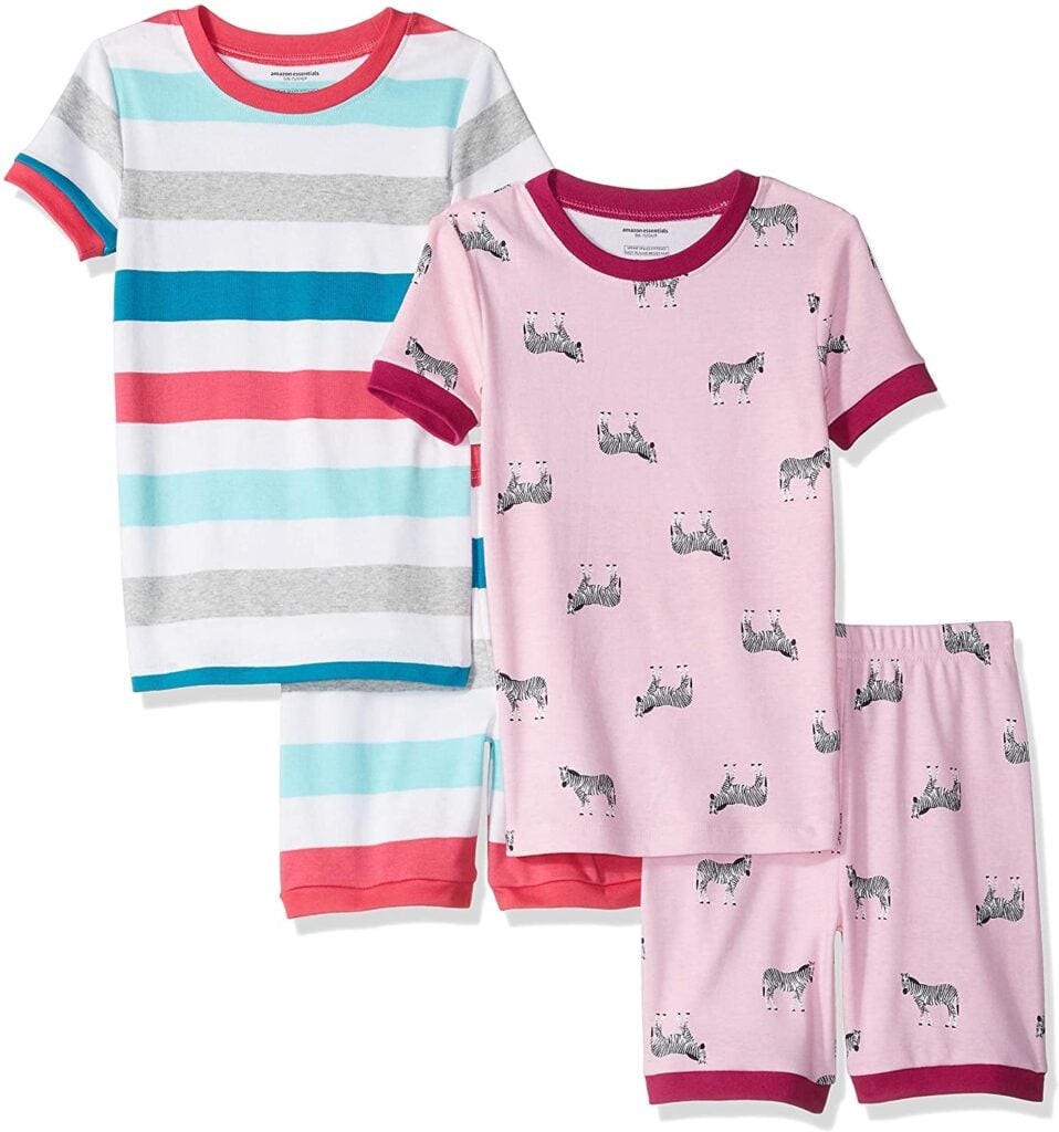 Zebra Stripe 4 Piece Pajamas (Amazon)