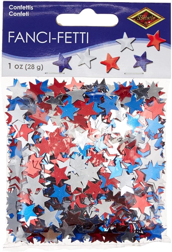 Red white and blue star confetti