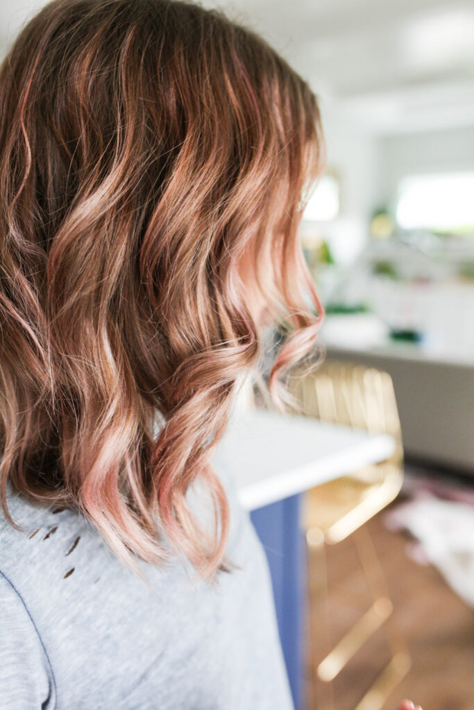 Hair with pink tint