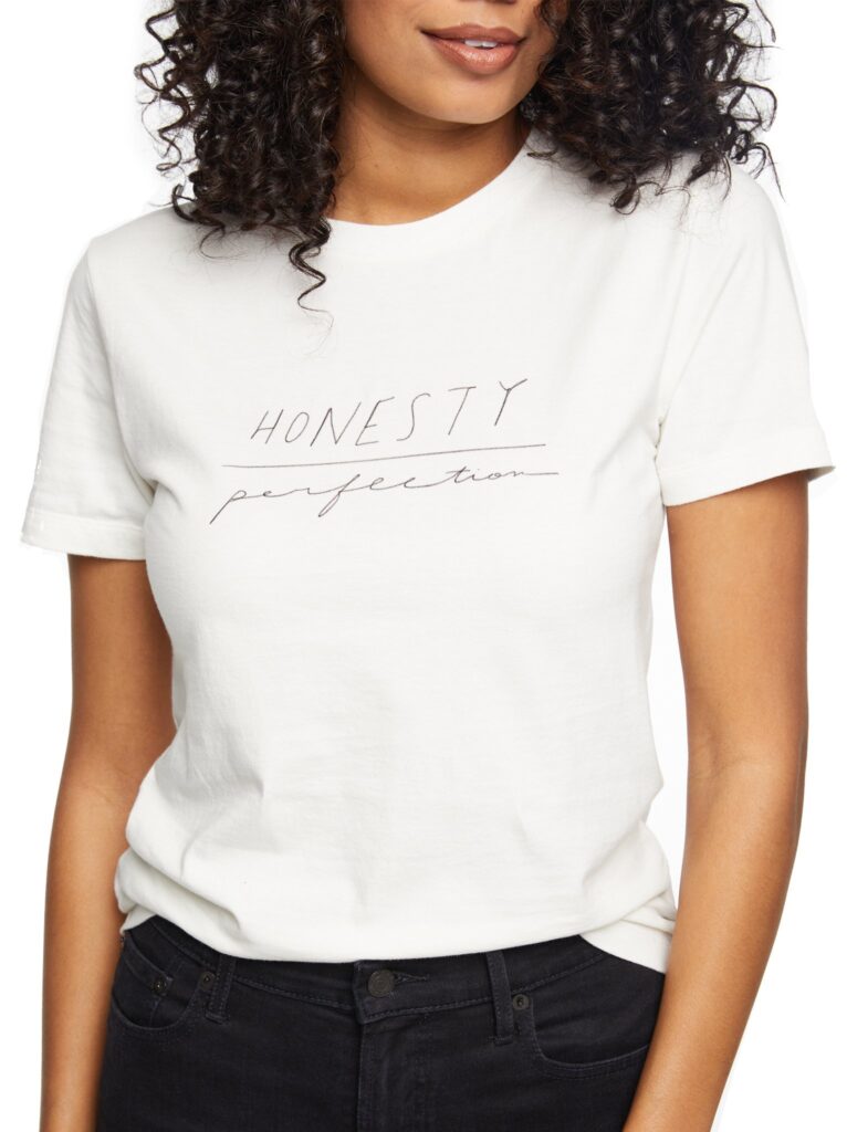 Honest over perfection graphic tee shirt